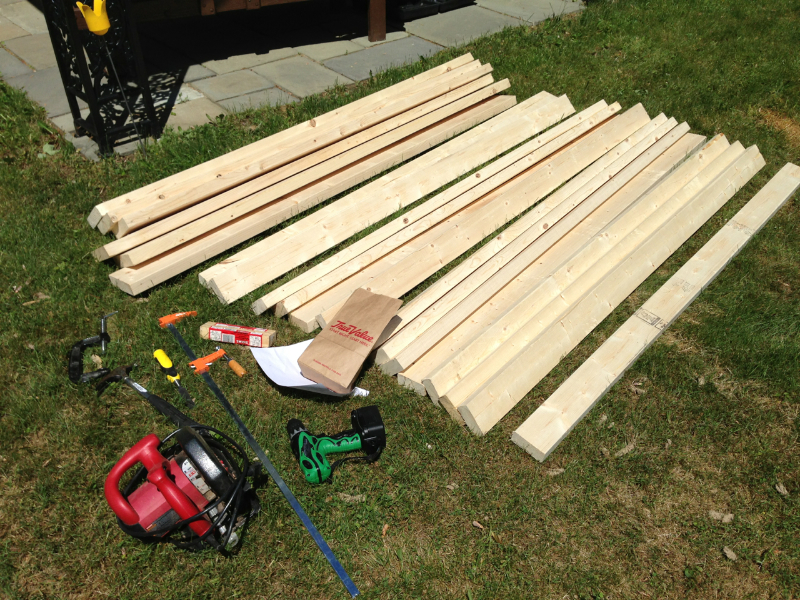 So, off I went to get a pile of lumber and a bag of bolts and screws